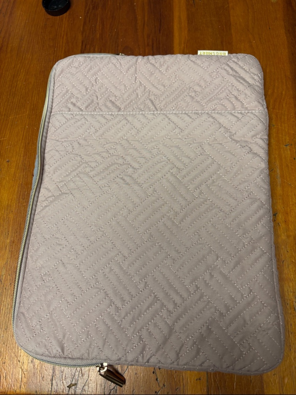 Quilted Laptop Sleeve in Blush Pink — Padded Protective Cover